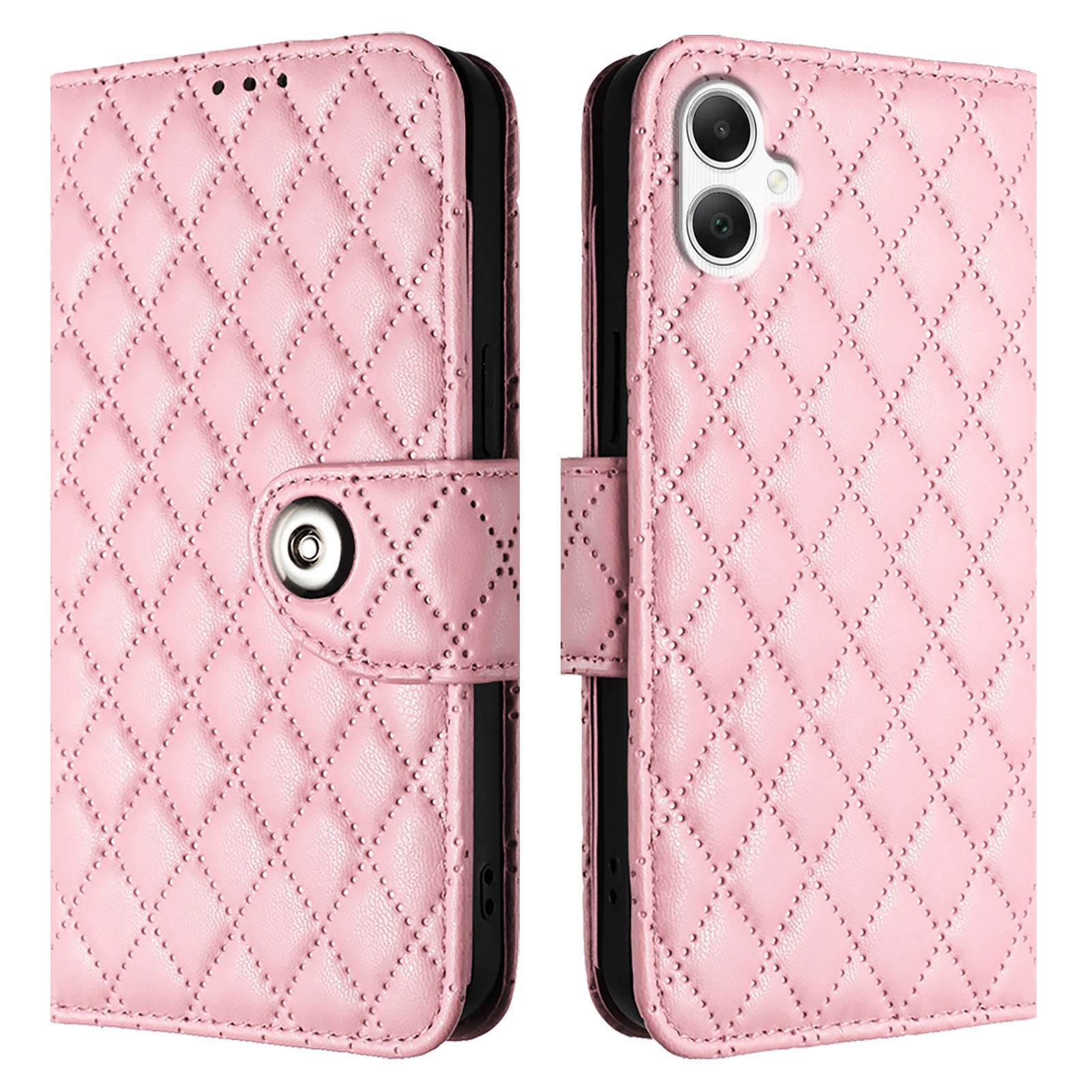 For Samsung Galaxy A06 Case YB Imprinting Series-8 Leather Wallet Phone Cover with 7 Card Slots - Pink For Samsung Galaxy A06 Case YB Imprinting Series-8 Leather Wallet Phone Cover with 7 Card Slots - Pink